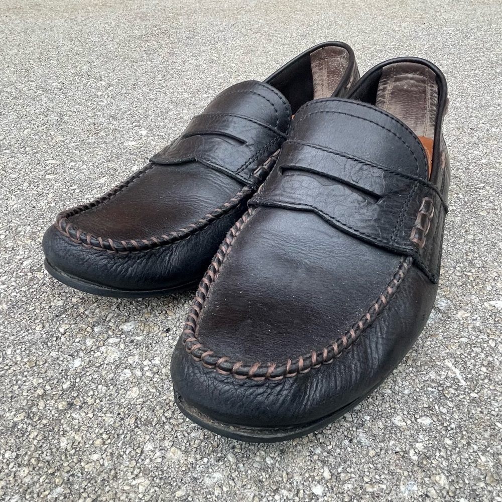 Frye Lewis Black Penny Loafers Men’s Slip on Sz 10